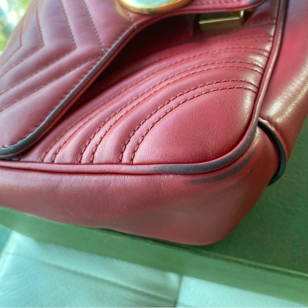 100% Authentic- Gucci GG Marmont Shoulder Bag – Red – Medium- Fair Condition - Picture 4 of 6
